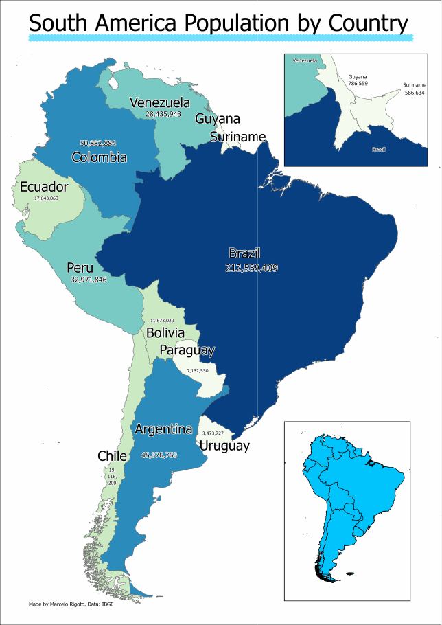 South America Population by Country